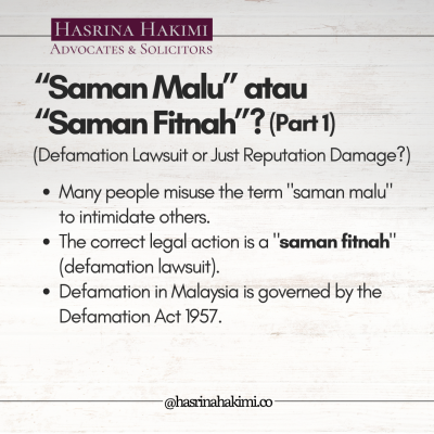 Cover Page Saman malu or fitnah article
